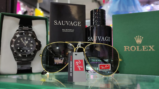 PERFUME SAUVAGE + RELOJ ROLEX SUBMARINER + REGALO